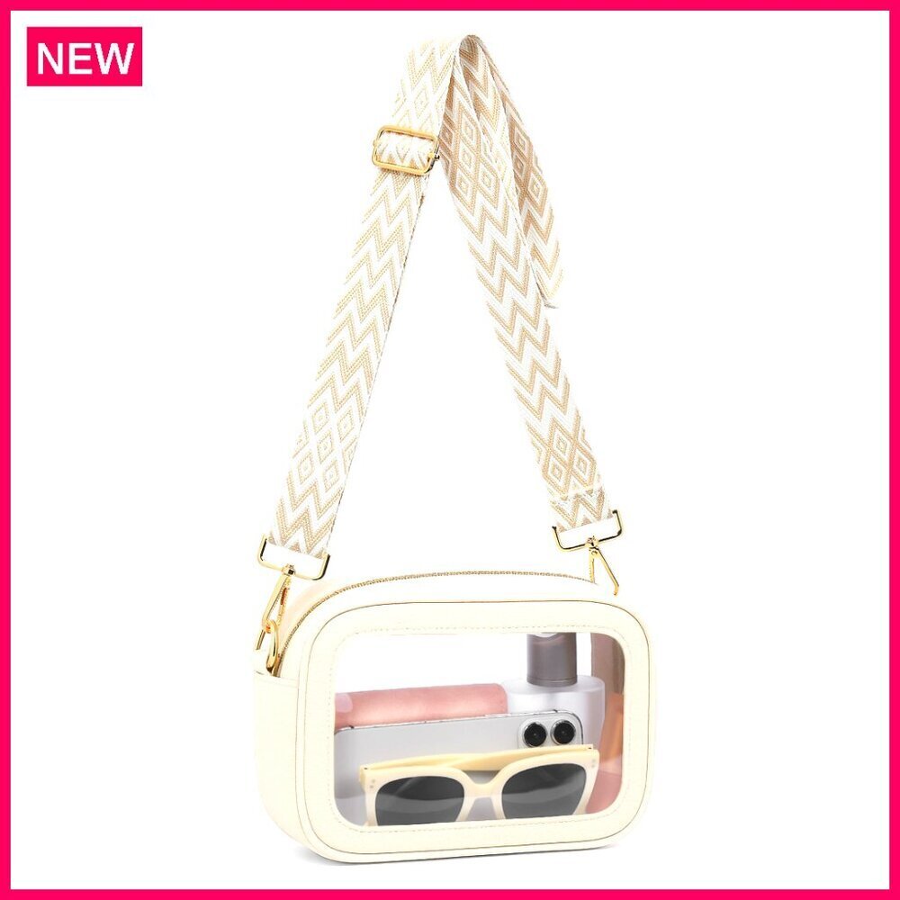 Clear Crossbody Bag for Stadium Events with Adjustable Strap